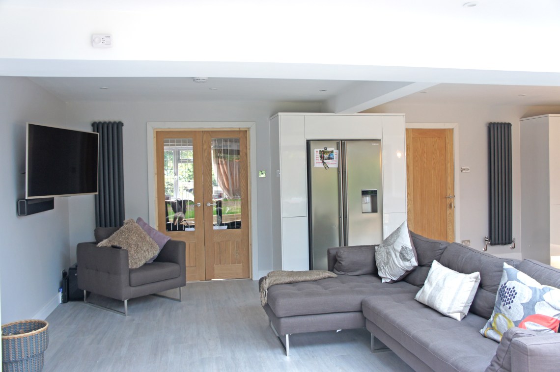 A property extension with a living room area